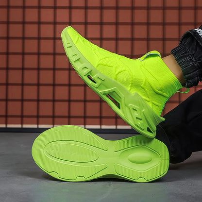 Men's Outdoor Sports Shoes - High-Top Sports Shoes Are Novel and Fashionable, Non-Slip and Durable, Suitable for All Seasons, Versatile Sports Shoes