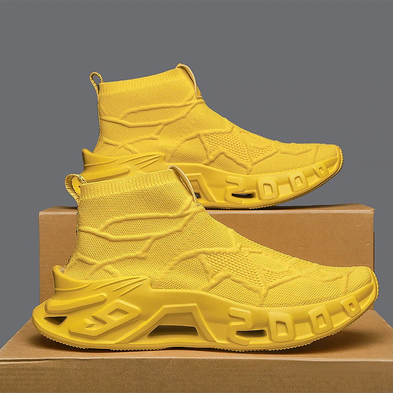 Men's Outdoor Sports Shoes - High-Top Sports Shoes Are Novel and Fashionable, Non-Slip and Durable, Suitable for All Seasons, Versatile Sports Shoes